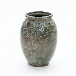 LuxenHome Antiqued Terracotta Jar Vase, Rustic 17-Inch Green & Brown Flower Holder - 1 of 4