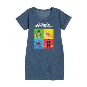 - Avatar: The Last Airbender - Four Elements Square Graphic Short Sleeve Fleece Dress - 1 of 4