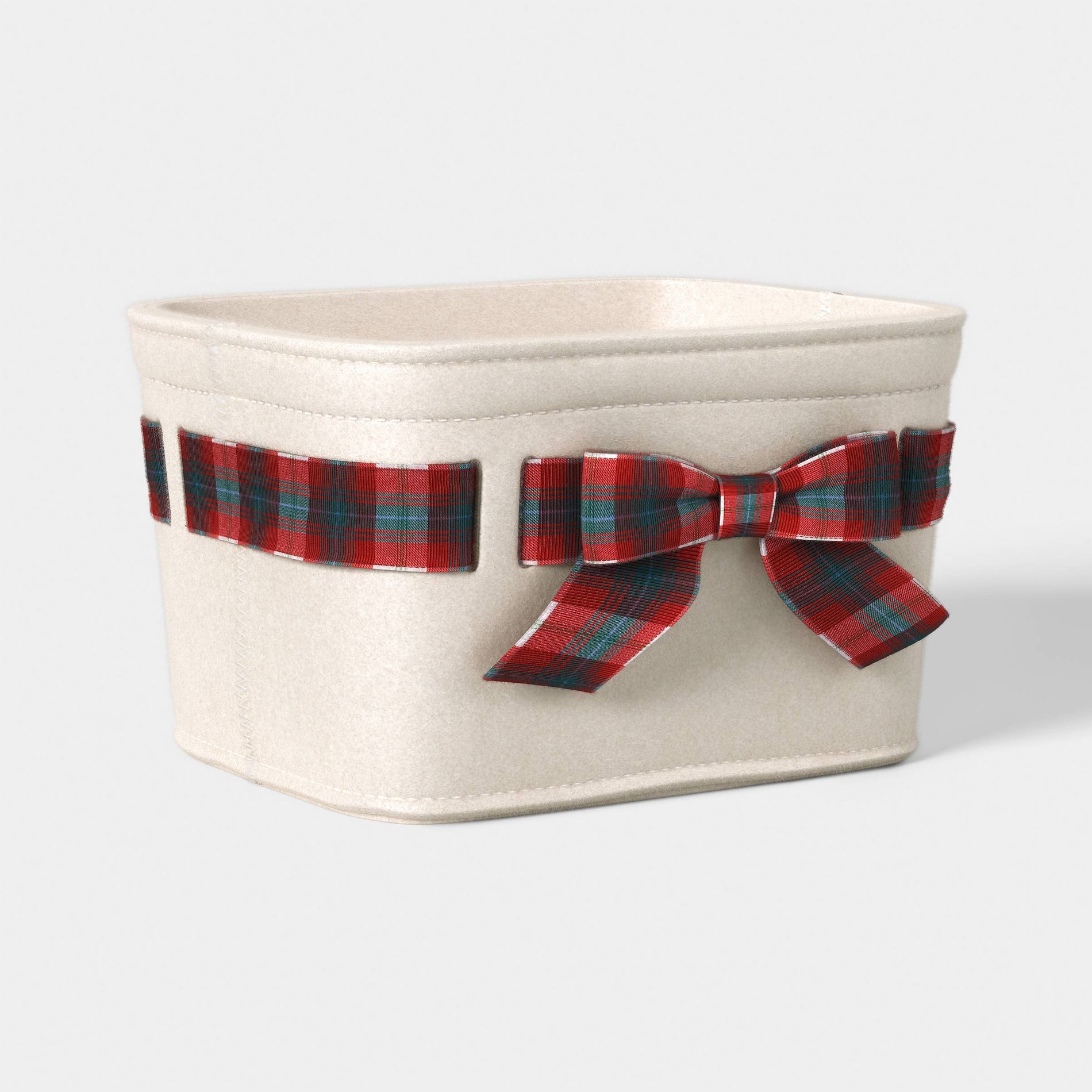Plaid Bow Basket Red - Threshold™