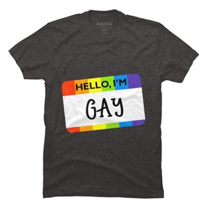 Adult Design By Humans Hello I'm Name Tag Rainbow Pride By MINHMINH T-Shirt - 1 of 2