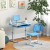 Qaba Kids Desk and Chair Set, Activity Desk with Tilt Desktop USB Lamp, Storage Drawer for Study, Activities, Arts, or Crafts - image 2 of 4