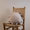 Gray with Pom Poms 16X16 Hand Woven Filled Round Pillow - Foreside Home & Garden - 2 of 4