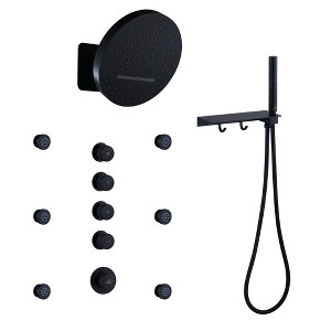 CASAINC 12'' Wall Mounted Shelf Shower System with Body Jets and Handheld Sprayer - 1 of 1