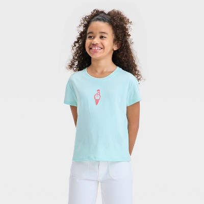 Girls' Short Sleeve Ice-Cream Graphic T-Shirt - Cat & Jack™ Mint Green M