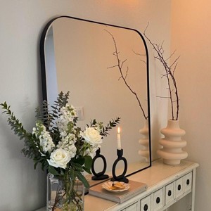 TEHOME Decole Large Rectangular Stainless Steel Framed Wall Mounted Bathroom Vanity Mirror - 1 of 4