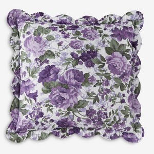 BrylaneHome 100% Cotton Florence Euro Sham - Euro, Plum Floral - 1 of 1