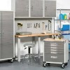 Stainless Steel Top Pneumatic Work Adjustable Height Barstool Silver - Seville Classics: NSF Certified, Chrome-Plated Base - 2 of 4
