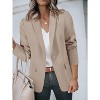Womens Work Office Suit Jackets Open Front Casual Blazers Long Sleeve Work Office Suit Jackets Blazer - 3 of 4