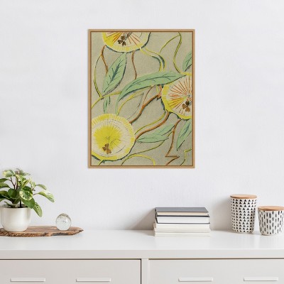Delicate Floral Pattern Botanical Canvas Wall Art Print 18 x 24 Inches