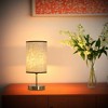 11.8" Brushed Antique Bronze Table Lamp with Linen Shade, Vintage Metal Accent Light for Bedside, Living Room & Hotel - 3 of 4