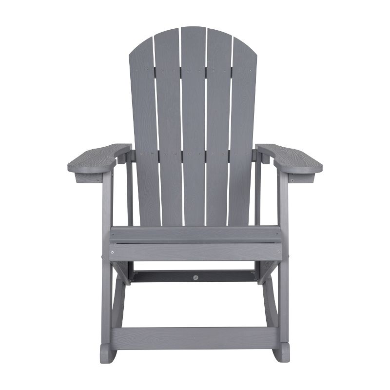 Flash Furniture Savannah All-Weather Poly Resin Wood Adirondack Rocking Chair with Rust Resistant Stainless Steel Hardware, 6 of 18