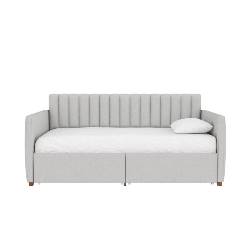 Twin Brittany Daybed with Storage Drawers Gray Linen - Novogratz, 1 of 12