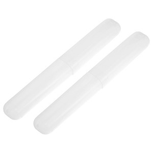 Unique Bargains Lightweight Plastic Travel Toothbrush Case 7.48"x1.06" 2 Pcs - 1 of 4