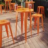 Emma and Oliver Commercial Grade 24" Round Colorful Metal Indoor-Outdoor Bar Height Dining Table - image 4 of 4