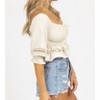 Women's SMOCKED CROCHET LINEN CROP - Fore - 3 of 4
