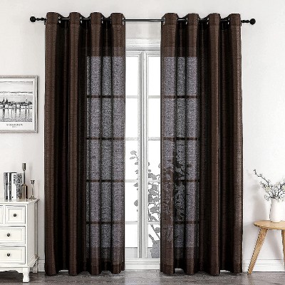 GoodGram 2 Piece Sheer Voile Faux Silk Spring & Summer 84 in. L Grommet Top Curtain Panels