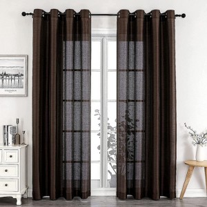 GoodGram 2 Piece Sheer Voile Faux Silk Spring & Summer 84 in. L Grommet Top Curtain Panels - 1 of 2