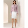 INSPIRE CHIC Women's Elegant Peter Pan Collar Long Sleeve Button Work Peplum Blazer - 4 of 4