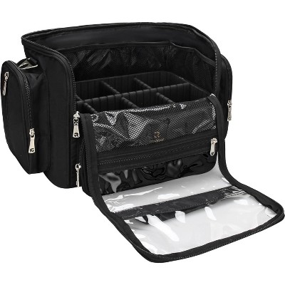 Fmeida Makeup Brush Bag, Professional Makeup Case Extra Large Capacity Makeup Artist Bag Stand-up Cosmetic Bag