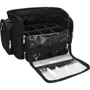 Fmeida Makeup Brush Bag, Professional Makeup Case Extra Large Capacity Makeup Artist Bag Stand-up Cosmetic Bag - 1 of 4