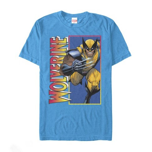 Men's Marvel X-Men Wolverine Claw T-Shirt - Turquoise - Large