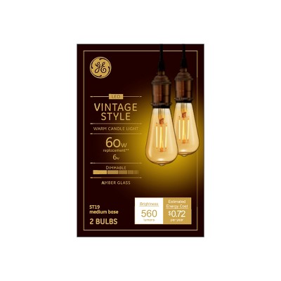 General Electric 60W VintaAline ST19 Filament Amber LED Light Bulb White