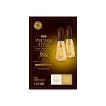 GE 2pk 6W 60W Equivalent LED Light Bulbs Amber Glass Warm Candle Light