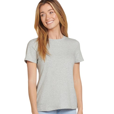 Jockey Women's Cotton Stretch Tee Xl Light Grey Heather : Target