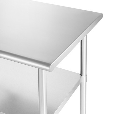 Stainless Steel Commercial Prep Table with Undershelf, 12 x 30 Inches
