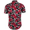 Lars Amadeus Men's Summer Floral Print Short Sleeve Button Down Beach Hawaiian Casual Shirt - 2 of 4