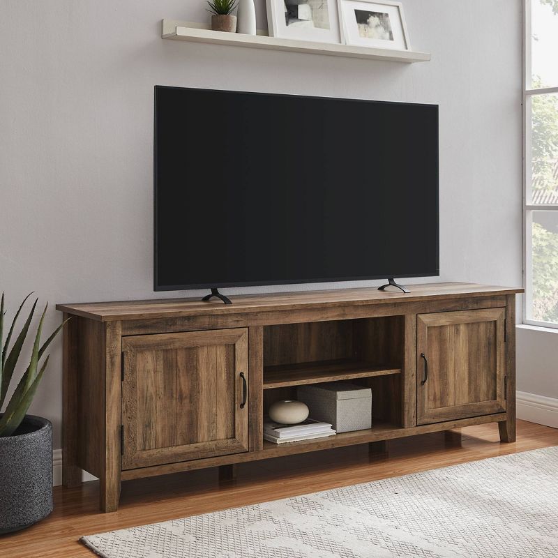 Modern Transitional Wood TV Stand for TVs up to 80" - Saracina Home, 3 of 13