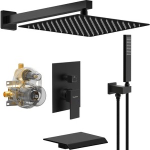 PAGED High Pressure Shower Head with Handheld Modern Waterfall Shower Faucet Set with Rainfall Shower Head for Bathroom, Restroom - 1 of 4