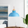 Rennnsan Veorix 11"W 1-Light Dome Wood Modern Dimmable Pendant - 2 of 4