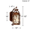 John Timberland Conway Vintage Rustic Outdoor Wall Light Fixture Oil Rubbed Bronze Scroll 17 1/2" Amber Hammered Glass for Post Exterior Barn Deck - 4 of 4