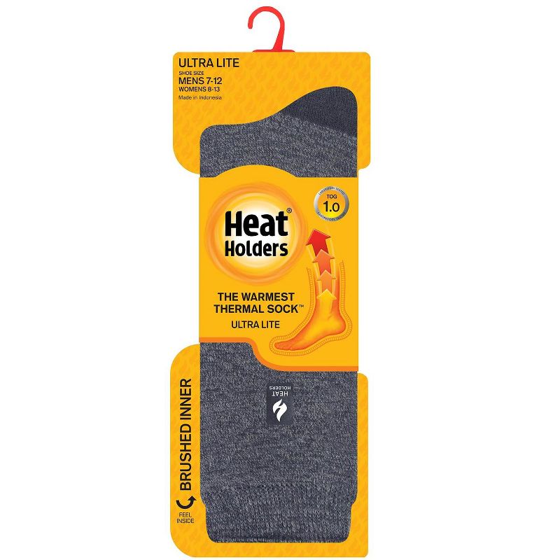 Heat Holders® Men's ULTRA LITE™ Twist Socks | Thermal Yarn | Lightweight Winter Socks Tight Fit Shoes | Warm + Soft, Hiking, Cabin, Cozy at Home Socks | 3X Warmer Than Cotton, 2 of 3