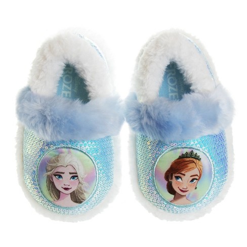 Disney Frozen Girl Slippers - Elsa And Anna Plush Lightweight Warm ...