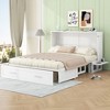 Queen Size Murphy Bed Wall Bed with Storage Drawer, Cabinet Bed Folding Wall Bed with Shelves for Guest Room Bedroom Office, White - 2 of 4