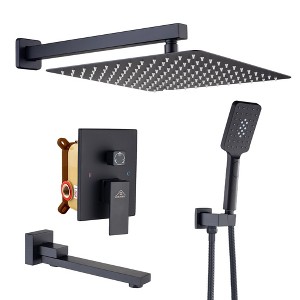 CASAINC 1-Handle 3-Spray Pattern 10 Inches Wall Mount Shower Set Shower Head Tub and Shower Faucet (Valve Included) - 1 of 4