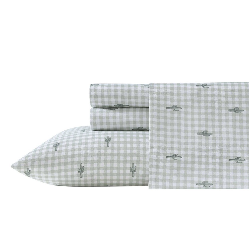 Photos - Bed Linen Wrangler Queen Sheet Set Cactus Gingham Green 
