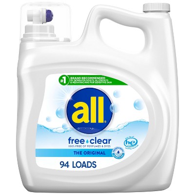 Image of All Liquid Laundry Detergent - Free Clear for Sensitive Skin - 141 fl oz