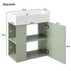 TiramisuBest Modern White Bathroom Vanity with Ceramic Sink & Smart Storage Cabinet - 3 of 4