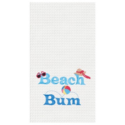 C&F Home Beach Bum Waffle Weave Cotton Kitchen Towel