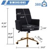 SKRAN Ergonomic Swivel Chair, Computer Office Chair, Height Adjustable Lounge Chair with Gold Base and Wheels for Home Office and Study Room - 3 of 4