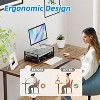Simple Trending 2-Tier Monitor Stand Riser, Glass Metal Computer Desk Organizer with Drawer for Laptop, iMac, Black - 3 of 4