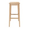 Plank+Beam 30" Bar Stool, Wood Modern Kitchen Stool, Saddle Seat Backless Bar Height Chair with Metal Footrest - 3 of 4