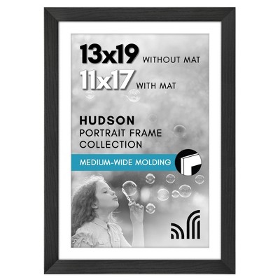 Americanflat 24x34 Poster Frame with Polished Plexiglass, Use as 20x30 Frame with Mat or 24x34 Frame Without Mat, Hudson Collection, Silver