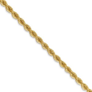 Black Bow Jewelry 3mm, 14k Yellow Gold, Handmade Solid Rope Chain Necklace - 1 of 4