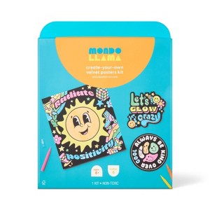 6ct Neon Velvet Coloring Craft Kit - Mondo Llama™ - 1 of 4
