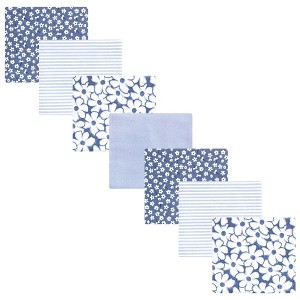 Hudson Baby Baby Girls Cotton Flannel Receiving Blankets 7pk, Blue Cosmos, One Size - 1 of 4