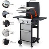 ORRD 2-Burner Propane BBQ Grill, 24600BTU, SS Plancha & Enamel Grids, Foldable Side Table, Hanging Basket, Stainless Steel, Outdoor - 2 of 4